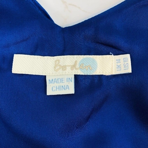 Boden 100% Silk Blue Dress US Size 10 - Picture 6 of 8